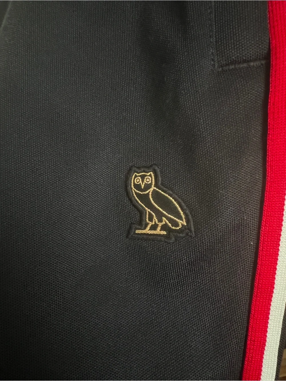 OVO Pique Striped Track Pants October’s Very Own Streetwear Casual Blk SZ S